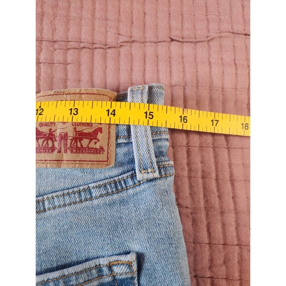 LEVI'S Ribcage Straight Ankle Jeans Womens 31 (31x26) Blue Button Fly Distressed - Picture 6 of 9